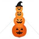 8-ft Pre-Lit Inflatable Stacked Pumpkin Halloween Decoration - Indoor/Outdoor Use