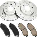 KAC 261.7mm Front Brake Kit, OE Brake Rotors and Ceramic Brake Pads Fit for 2015 Honda Civic 1.8L,OEM#31601 D1521