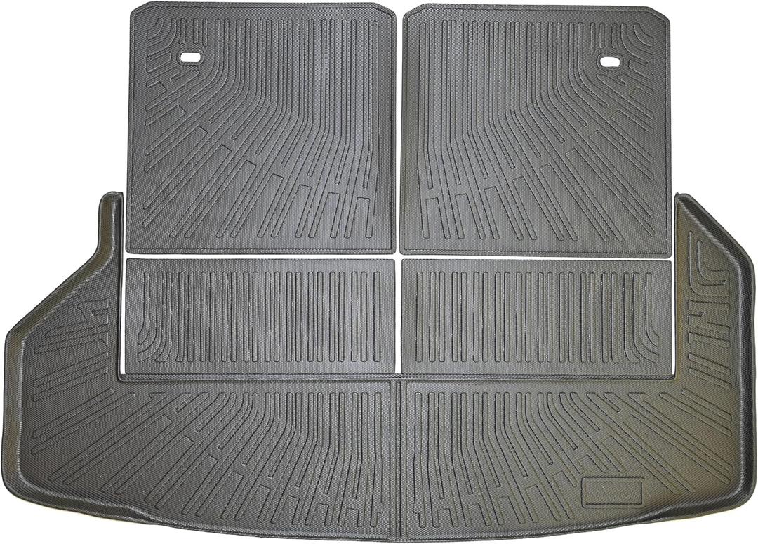 Trunk Liner Cargo Liners for Toyota Highlander 2008-2013 7-Seat Rear Trunk Floor Mats 3D Boot Tray All-Weather TPE Black