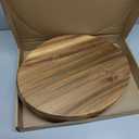 Acacia Wood Serving Tray for Ottoman - Large, Decorative Table Tray for Living Room, Coffee Table, Breakfast in Bed, Candle & Flower Display, Desktop Organizer, 17"x13" Round