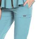 Scrub for Women Set - Cute Scrub Top & Pants with Zipper Multi Pocket, Anti Wrinkle, Slim Fit (Blue, XS)