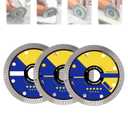 DYJAGYO Super Thin Ceramic Tile Cutting Discs, Diamond Cutting Wheel for Porcelain Tile Granite Marble, Dry & Wet Cutting Blade, No Chipping, Compatible with Angle Grinder (3Pcs)