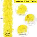 THARAHT Yellow Chandelle Turkey Feather Boa 2 Yards 120g for DIY Craft Home Dancing Wedding Party Christmas Valentine's Day Costume Decoration Feather Boa