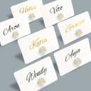 24pcs Floral Place Card Holders Bulk Elegant Table Name Card Holders for Wedding, Buffet Food Labels, Party Seating Display, Name Tag (White Rose)