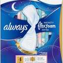 Always Infinity with FlexFoam Pads, Size 4, Overnight Absorbency, with Wings, Odourless, Up to Zero Leaks, No Feel, 38 Pack