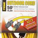 Prime Wire & Cable EC500830 Prime Extra Heavy-Duty, Single Outlet Extension Cord, 12/3 ga, 15 A, 125 V, 50 ft L, Yellow