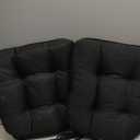 Outdoor Chair Cushions, Outdoor Cushions, Patio Chair Cushions, Indoor Full-Length Ties for Non-Slip Support, Premium Comfortable Thick Fiber, Set of 2 (Black, 17x17 Inch)