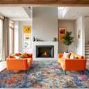 RUUGME Abstract Area Rug 10X14 - Large Soft Rugs for Living Room Abstract Colorful Rug Indoor Non Slip Low Pile Carpet for Bedroom Stain Resistant Thin Rug for Dining Room Kitchen 10X14 Colorful/multi