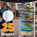 mocomax Art Drying Rack for Painting, Metal Paint Drying Stand, Movable Paint Drying Rack with Lockable Wheels, Art Canvas Storage Rack for Classroom & Art Studio, 25 Removable Shelves with Top, White, 25 Shelf