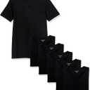 Amazon Essentials Men's V-Neck Undershirt, Breathable, Cotton, Pack of 6 (X-Large, Black)