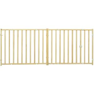 MidWest Homes for Pets Extra-Wide Swing Pet Safety Gate, Dog Gate Expands From 50.25 - 94 Inches Wide, 24-inches Tall, Natural Wood