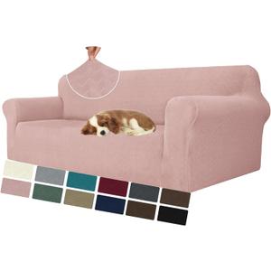 MAXIJIN Stretch Oversized Couch Covers for 3 Cushion Couch (91"-110"), 1-Piece Large Sofa Cover Slipcover Furniture Protector for Kids,Dogs (Extra Large, Diamond Pattern Dusty Pink)