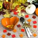 Soulchen 100 Pcs Mini Thanksgiving Leaves Figurines Fall Resin Maple Leaf for Crafts Fall Decorations Miniatures Tiny Maple Leaves Decor for DIY Fairy Garden Micro Landscaping Autumn Party Decorations