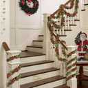 50 Feet Christmas Tinsel Garland Metallic Tinsel Garland Christmas Tree Decorations for Christmas Party Supplies Indoor and Outdoor Decor (Red and Green)