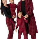 Amazon Essentials Matching Holiday Family Pajama Sets (X-Large, Classic Buffalo Check)