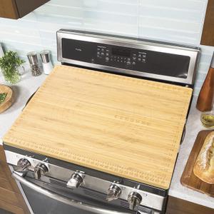 Bamboo Stove Covers for Electric Stove - Noodle Board Stove Top Cover Board For Gas Burner,Wooden RV Stovetop Cover (Full Cover)