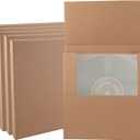 12.5" X 12.5" x 1" Vinyl Record Mailers, 15 Sets LP Shipping Mailer Boxes, Brown Vinyl Record Shipping Boxes with Fragile Stickers & Foam Pouches