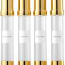 30ml 1oz travel bottles 4 pcs,Golds clear travel bottles,Airless pump bottles,DIY travel bottle set cosmetic containers Included Gift BoxWith labels,refillable cosmetic containers