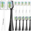 12 Pack Toothbrush Replacement Heads Only for Aquasonic Duo Series and Home Dental Center, Not Compatible with AquaSonic Other Series - 6 White + 6 Black