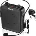 30W Portable Voice Amplifier with Wired Microphone Headset, 2800mAh Rechargeable PA System Speaker Personal Microphone Speech Power Amplifiers Loudspeaker for Teachers/Metting/Tour Guide (01Black)