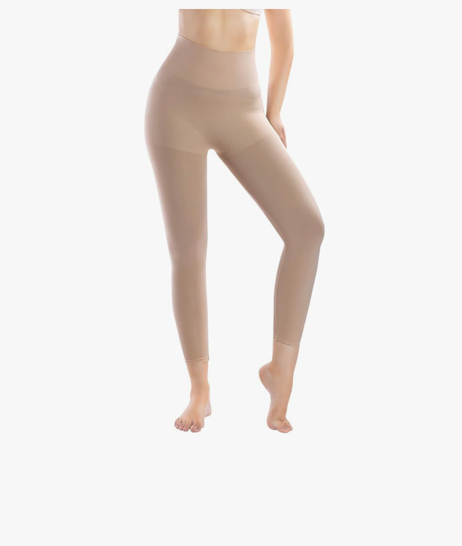 +MD Shapewear for Women Tummy Control Seamless High Waisted Light Compression Footless Tights Leggings Size M