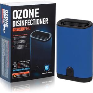 Portable Ozone Generator Air Purifier  5000mAh Rechargeable, Battery Operated Ionizer & Odor Eliminator for Home, Car, Bathroom, Kitchen, Pets, Shoes, Smoke & Dust