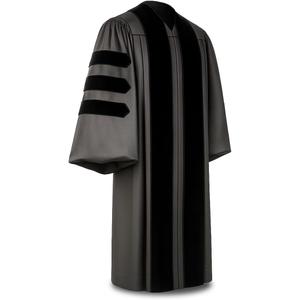 CLERKMANS Unisex Deluxe Doctoral PhD Graduation Gown - Doctorate Robe, Size: 48XL(5'3"-5'5")