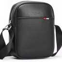 BOPai Genuine Leather Chest Sling Shoulder Crossbody Bag for Men Black