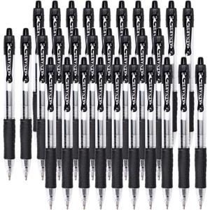 Aen Art Gel Pens Black 0.7mm Fine Point 30 Pack Retractable Gel Ink Pens with Rubber Grip, Quick Dry for Office School Supplies