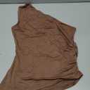 PRETTYGARDEN Womens 2026 Summer Y2K Tops Sleeveless One Shoulder Slim Fit Shirts Ruched Knit Asymmetrical Top Blouse (Small, Coffee)