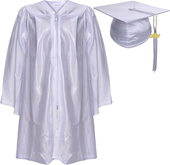 Newrara Unisex Shiny Kindergarten Graduation Gown Cap with Tassel (Size 30)