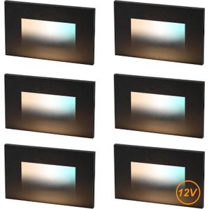CLOUDY BAY 12V Low Voltage 3 Color Indoor and Outdoor LED Step Light,3000K/4000K/5000K Deck Lights,Stair Light,Wet Location,Black(Low Voltage Transformer is Required)