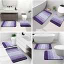 Arotive Microfiber Bathroom Rugs, Shaggy Soft and Absorbent Bath Rug, Non-Slip, Thick Plush Machine Washable Dry Bath Mats for Bathroom, Tub and Shower, 24x16, Dark Purple, Rectangular