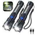 Cinlinso Flashlight High Lumens Rechargeable 2 Pack, 990000 Lumen Super Bright Led Flashlights with 7 Light Modes, IPX6 Waterproof, Powerful Handheld Flash Light for Camping Home Emergencies