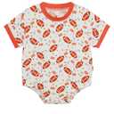 EASWEET Baby Boy Romper Soft Bamboo-derived Viscose Short Sleeve Baby Boy Bodysuit, Rugby, 18-24 Months