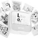 iDPRT Sticker Maker, Portable Thermal Printer with 1 Roll Sticker Paper, Bluetooth Inkless Printer Mini Label Maker for Study, DIY, Notes, Mini Label Maker with Multiple Template in Free App, Grey
