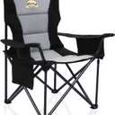 Oversized Folding Camping Chairs - 450 LBS Support Heavy Duty Camp Chair with Padded Cushion, Portable Outside Chairs with Carry BagCooler, Cup Holder for Outdoor, Lawn, Sports - Black