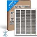 Fits 16x20 Duct Opening | Steel Return Air Grille by Handua | Vent Cover Grill for Sidewall and Ceiling | White | HVAC Cold Air Intake Grille | Outer Dimensions: 17.75"W X 21.75"