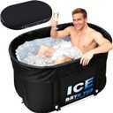 Oval Ice Bath Tub for Athletes with Cover, 130 Gal Capacity Portable Cold Plunge Tub for Recovery and Cold Water Therapy, Ice Baths for Home, Gym, Indoor, Outdoor Use