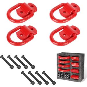 1/2" Heavy Duty Steel D Rings Tie Down Anchors,Heavy Duty 12000 LBS Capacity Trailer Accessories,Strength Tie Down Anchors Hooks, for Trailers, Trucks, and Cargo with Screws & Bolts (4PCS)
