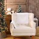 Frienda 2 Pieces Recliner Headrest Covers Sofa Headrest Protector Sherpa for Recliner Chair Couch Furniture Non Slip for Living Room(Beige)