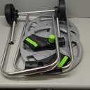 Garden Hose Reel Cart, Holds 75-150 Feet of 5/8-Inch Hose, Portable Hose Reel Cart With Wheels,Adjustable Handrail, Quick Hose Connector (Original, Silver)