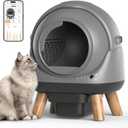 Self Cleaning Litter Box for Multiple Cats, G1 Automatic Cat Litter Box, Self-Cleaning Robot with Smart APP Control and Health Monitoring, Includes 2 Roll Trash Bag and Litter Mat, Grey