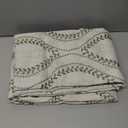 Jinchan Boho Linen Blend Curtains Beige Farmhouse Curtains 84 Inches Long Green Embroidered Leaf Living Room Ogee Geometry Drapes Light Filtering Grommet Country Drapes 2 Panels Green on Flax