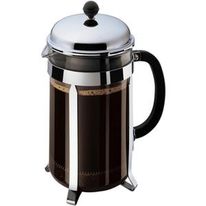Bodum 51oz Chambord French Press Coffee Maker, High-Heat Borosilicate Glass, Polished Stainless Steel  Made in Portugal (Chrome)