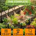 CARPATHEN 100FT Drip Irrigation System - Complete Garden Watering System w 15pcs 360 Atomizing Nozzles, 16 Adjustable Drip Emitters 5/16 and 1/4 Tubing- Constant Pressure Watering Spray System