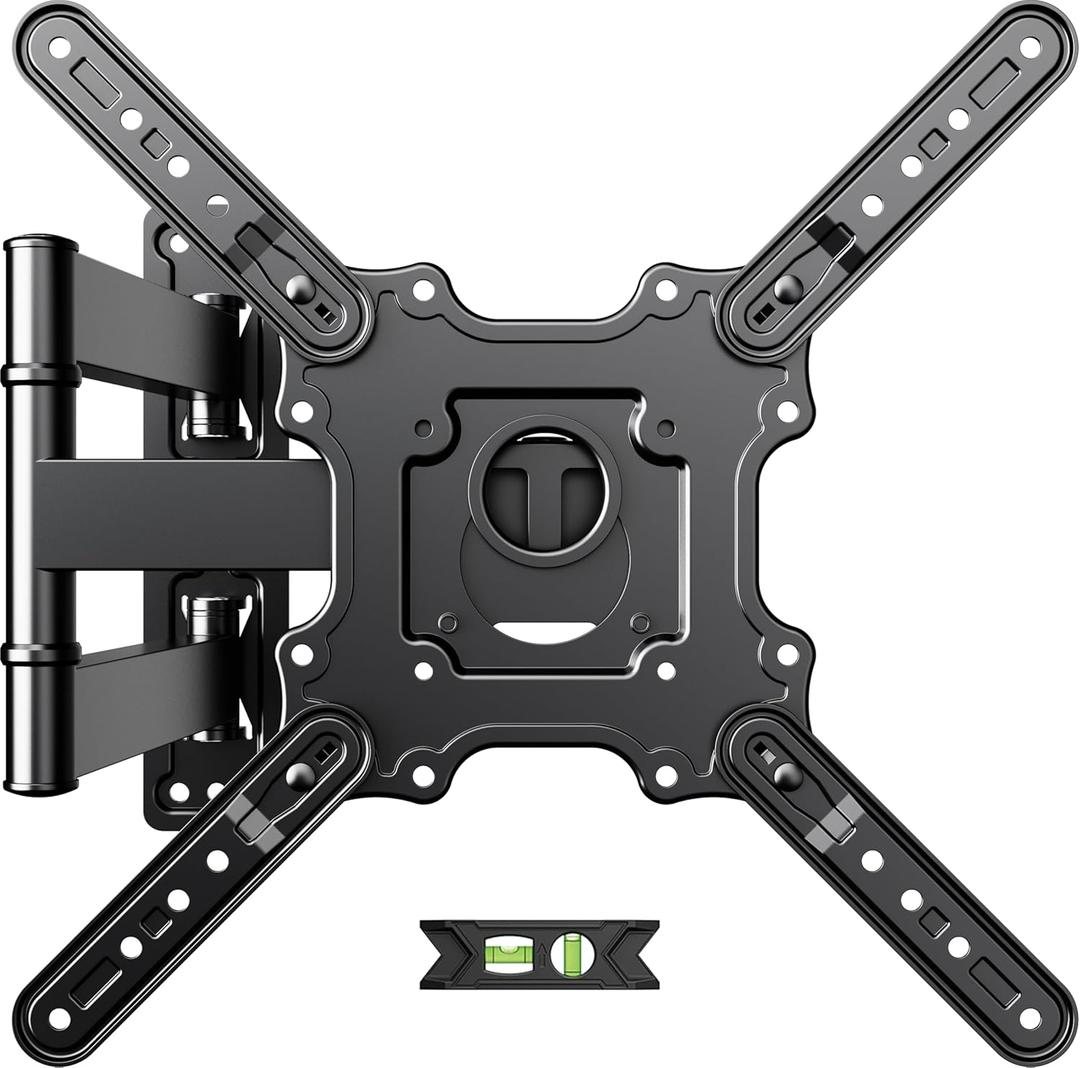 USX Mount TV Wall Mount for Most 26-60 Inch TVs up to 77 lbs, Full Motion Wall Mount TV Bracket with Swivel Tilt Single Stud Design for Corner, Max VESA 400x400mm fit Most 32 40 42 43 50 55 60 TVs