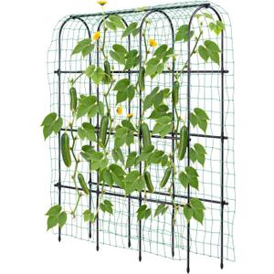 Idzo Arched Trellis for Raised Garden Bed, 70in Stainless Steel Tunnel Vegetable Trellis w PE Coating Protects Against Rust, Space-Saving Cucumber Trellis for Climbing Plants Outdoor, Easy to Maintain