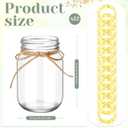 Chunful 12 Pcs Glass Mason Jar with LED Lights for Table Centerpiece Decorations Set Clear Rustic Farmhouse Coffee Table Decor with LED Lights for Wedding Dining Room Kitchen Decor (Warm Light)