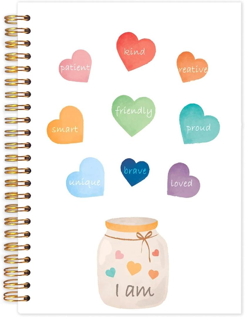 Yhtrg I Am Inspirational Spiral Notebooks, Boho Heart Affirmation Journaling Notebook, Motivational Journals for Writing, Therapy Office Supplies, Positive Encouragement Gifts for Women, 5.5x8.3 Inch